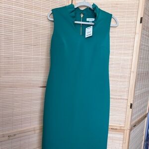Calvin Klein Emerald Green Sleeveless Midi Dress